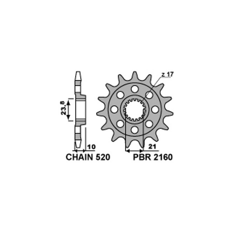 PBR Steel chain sprocket 520 STANDARD 2160 46226013