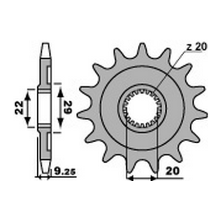 PBR Steel chain sprocket 520 464214613