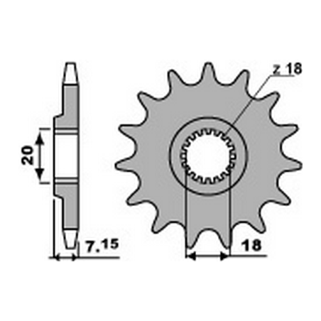 PBR Chain sprocket 520 46443213VAR