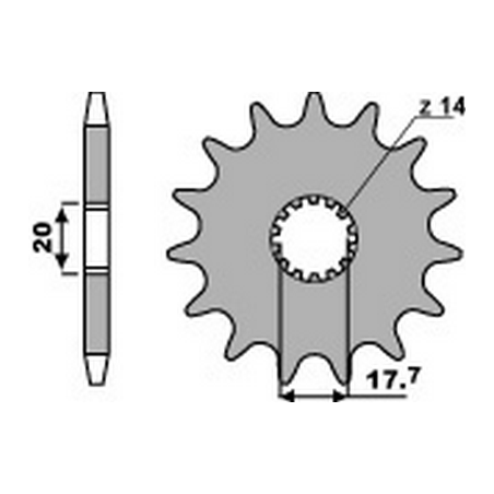 PBR Chain sprocket 520 46444013