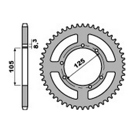 PBR Corona plato trasmision de acero 428 47000426