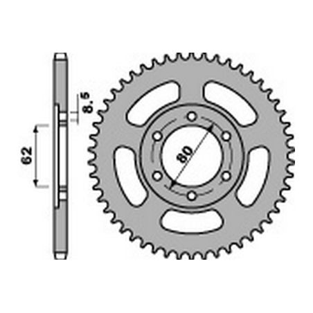 PBR Corona plato trasmision de acero 428 47000220VAR