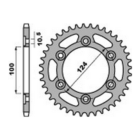 PBR Corona plato trasmision de acero 520 47000158
