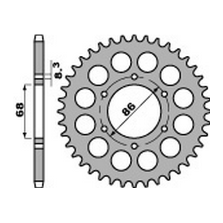 PBR Steel transmission plate crown 428 47000360