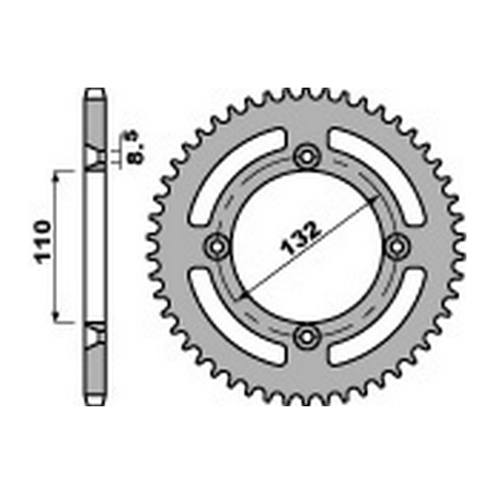 PBR Corona plato trasmision de acero 428 476448649VAR