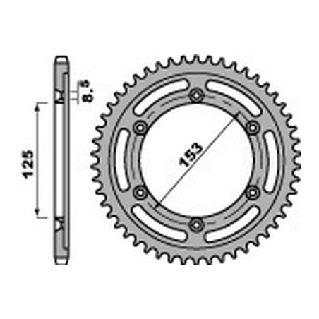 PBR Corona plato trasmision de acero 428 476454754