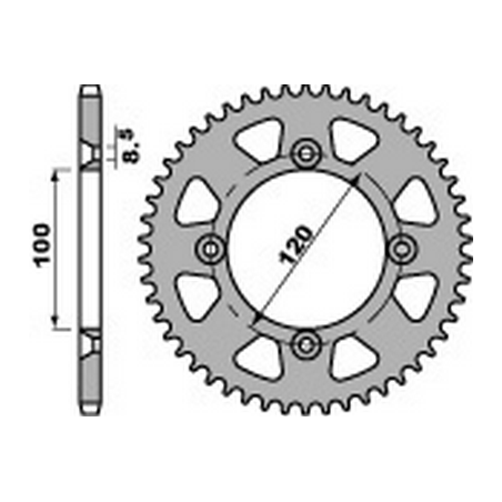 PBR Corona plato trasmision de acero 428 47679852VAR