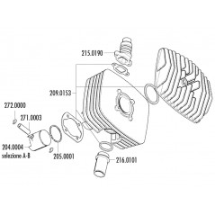 POLINI Kit cilindro + piston S6000 SACHS 5V 80 CC MINARELLI P6R Ø48 44 MM 10500029