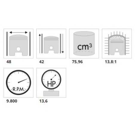 POLINI Kit cilindro + piston MINARELLI SERIE 6000 80 CC 42 MM 10500070