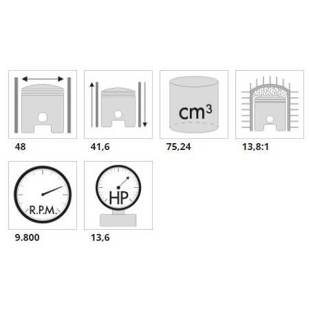 POLINI Kit cilindro + piston ZUNDAPP S6000 41.6 MM 80 CC 10500071