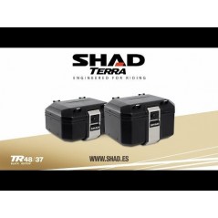 SHAD Baul trasero o maleta para moto de aluminio TR37 TERRA BLACK EDITION D0TR37100B