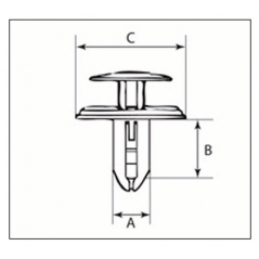 BOLT Plastic rivet M7 893384