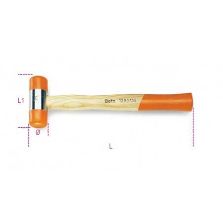 BETA Mallet of interchangeable plastic heads with wooden handle 35 55000053