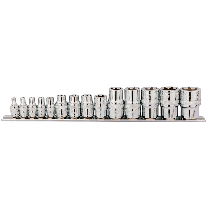 DRAPER Juego de 14 vasos torx 1/2-3/8' 89101156