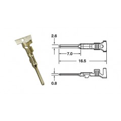 BIHR Generic male cable lug 0.85 MM-1.25 MM 891353