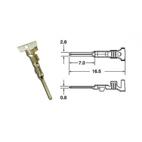 BIHR Generic male cable lug 0.85 MM-1.25 MM 891353