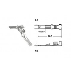 BIHR Terminal de cable macho 110 ML 0.85 MM-1.25 MM 50 U 891377