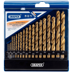 DRAPER Juego de 19 brocas titanio HSS 1MM - 10MM 8924907