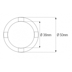 JMP Cylindrical castellated socket for 4-notch steering column INT36MM /EXT50MM 89401002