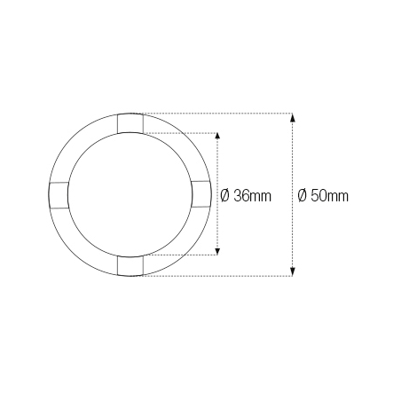 JMP Vaso almenado cilindrico para columna de direccion 4 muescas INT36MM /EXT50MM 89401002