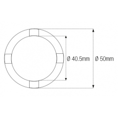 JMP Vaso almenado cilindrico para eje oscillante/chasis de 4 muescas INT40.5MM /EXT50MM 89401003