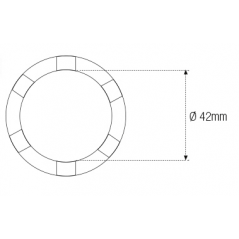 JMP Vaso almenado cilindrico para columna de direccion 6 muescas INT.42 MM 89401004