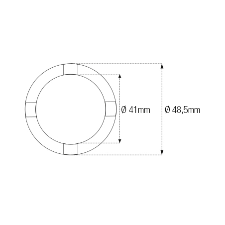 JMP Vaso almenado cilindrico para columna de direccion 4 muescas INT41MM /EXT48.5MM 89401008