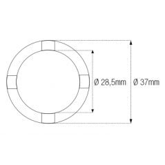 JMP Vaso almenado cilindrico para eje oscillante/chasis de 4 muescas INT28.5MM /EXT37MM 89401009