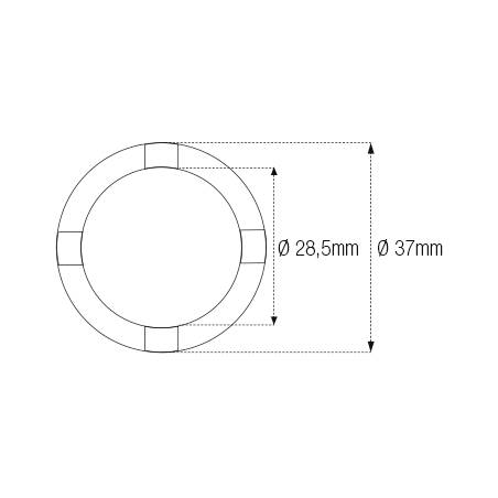 JMP Cylindrical castellated socket for oscillating axle / 4-notch chassis INT28.5MM /EXT37MM 89401009