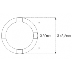 JMP Vaso almenado cilindrico para eje oscillante/chasis de 4 muescas INT30MM /EXT43.2MM 89401010