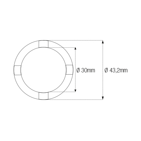 JMP Vaso almenado cilindrico para eje oscillante/chasis de 4 muescas INT30MM /EXT43.2MM 89401010