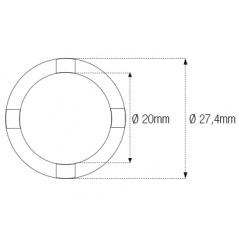 JMP Vaso almenado cilindrico para eje oscillante/chasis de 4 muescas INT20MM /EXT27.4MM 89401012