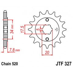 Gear  327 steel 12 dientes