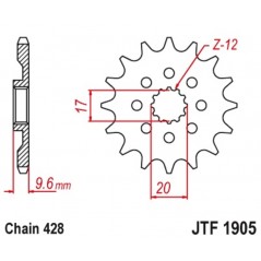 JT SPROCKETS GEAR 428 13 T 4080003113