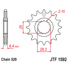 JT SPROCKETS Piñon de acero 520 15 T 46159215