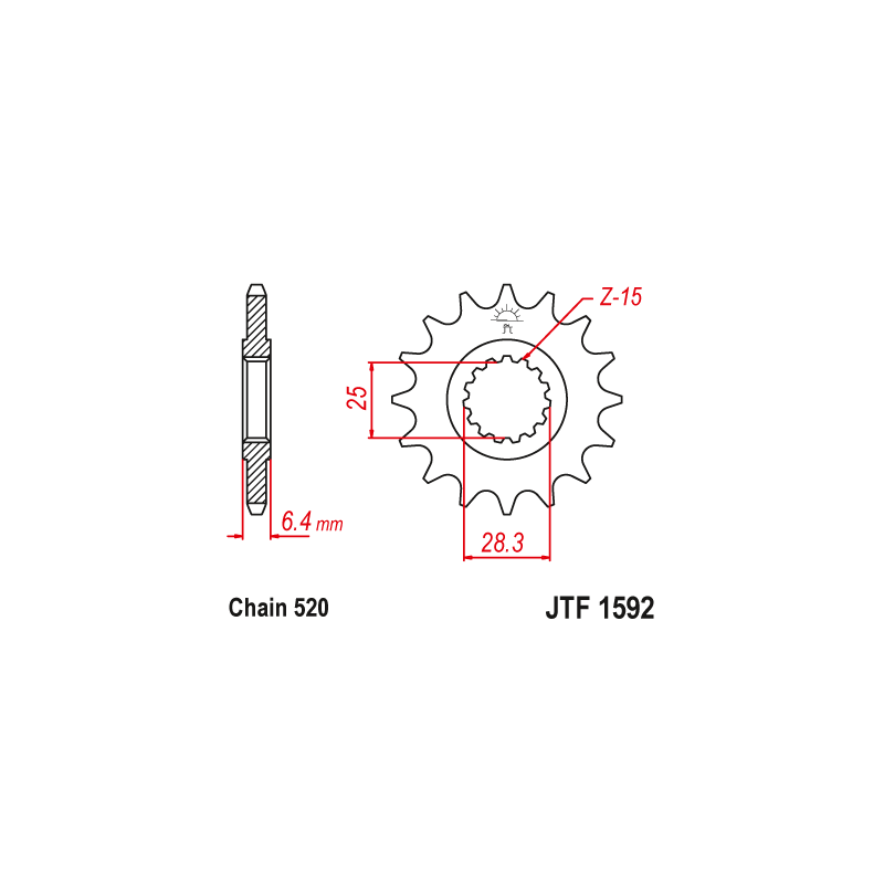 JT SPROCKETS Piñon de acero 520 15 T 46159215