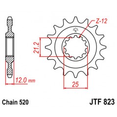 Gear  823 steel 16 dientes