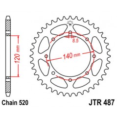 JT SPROCKETS Corona 487 de zinc negro 43 dientes R48743ZBK