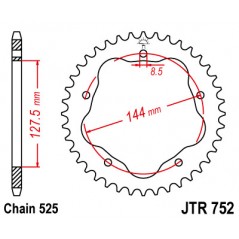 JT SPROCKETS Corona 752 steel 39 dientes R75239
