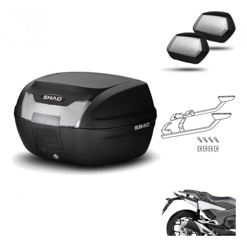 SHAD Maletas laterales + baul trasero herraje montaje 3p SH40 SH 40 2011 SH35 ALUMINIUM KIT-247678