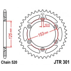 JT SPROCKETS Corona 301 steel 40 dientes R30140