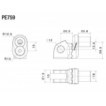 RIZOMA Mounting kit for rider footrests with eccentric adjustment system PE759