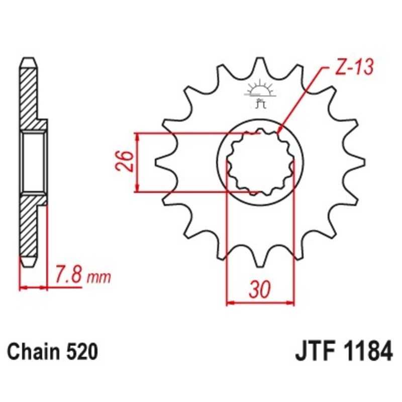 Gear  1184 steel 18 dientes
