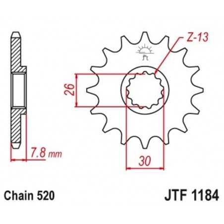 JT SPROCKETS Piñon 1184 steel 18 dientes F118418