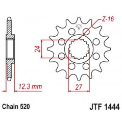 Gear  1444 de acero con 17 dientes