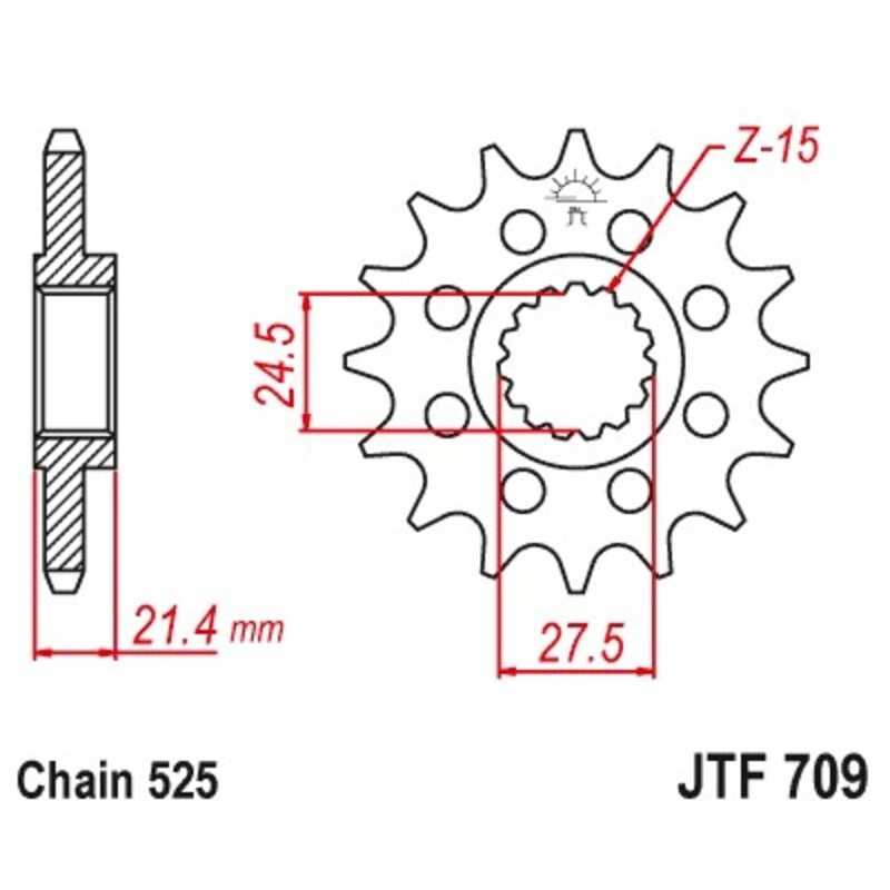 Gear  709 de acero con 16 dientes