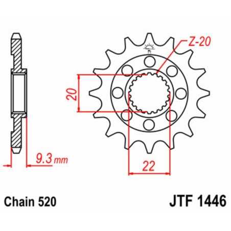 JT SPROCKETS Steel sproket KX250 F 06 19 13T 46144613