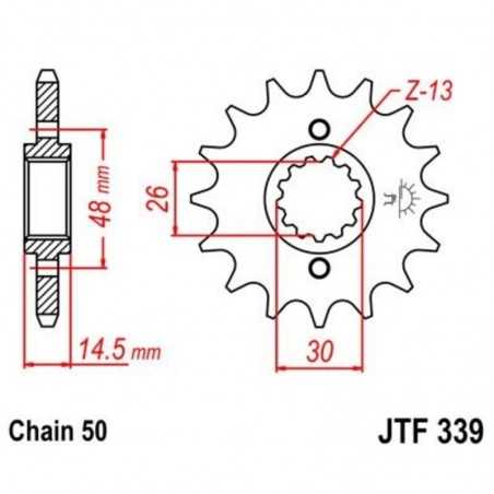 JT SPROCKETS Piñón de acero con goma 339 18T F33918RB