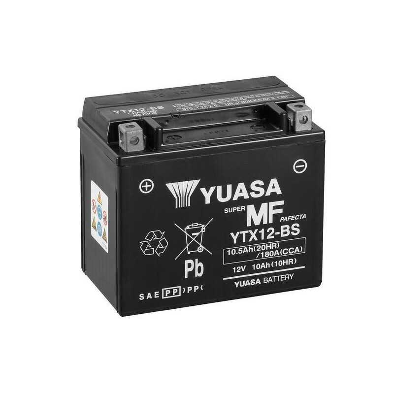 YUASA Batería de moto con electrolito YTX12-BS COMBIPACK 61314VAR2