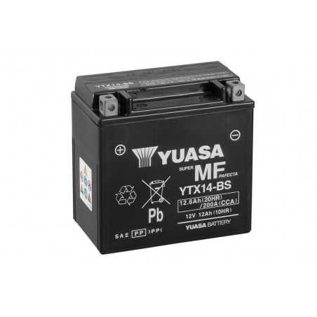 YUASA Batería de moto con electrolito YTX14-BS COMBIPACK 61315VAR2